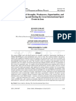 Factor Analysis of Strengths, Weaknesses, Opportunities, and Threats of Bidding and Hosting The Great International Sport Events in Iran