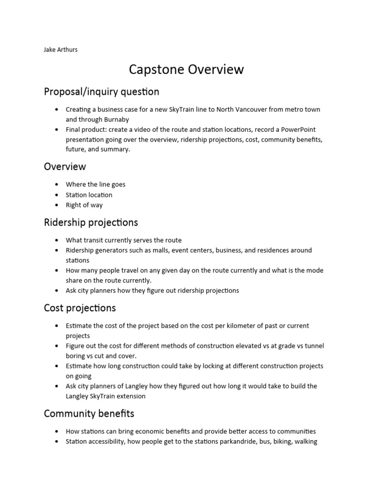 Capstone Overview PDF Transport Public Transport