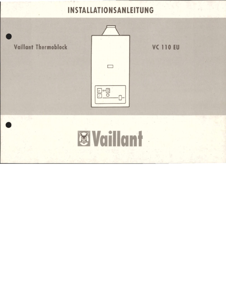 Vailant VC 110 EU Installationsanleitung | PDF