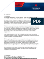Pressemitteilung: Hauptbahnhof Hamburg - Runder Tisch 6.10.2011
