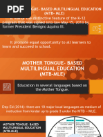 Mother Tongue Based Multilingual Education