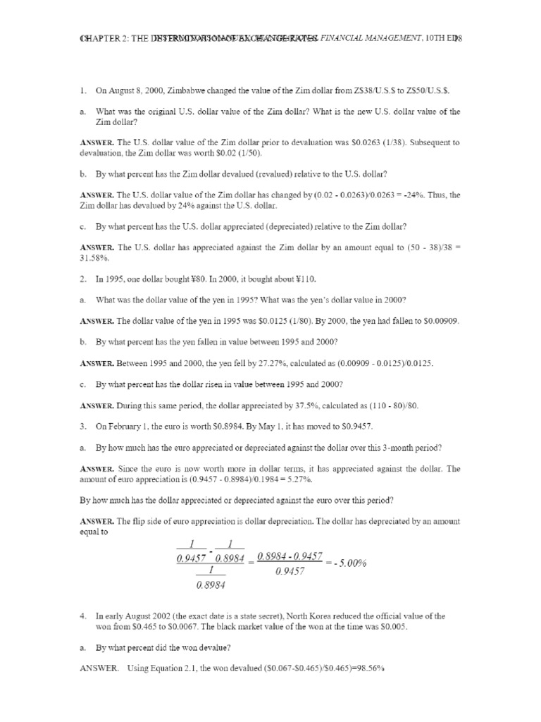 Chapter-2-Solution - Intenational Finance | PDF