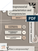 Entrepreneurial Characteristics and Competencies