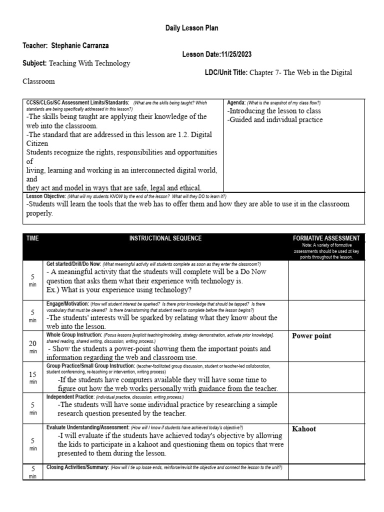 Lesson Plan Chapter Presentation | PDF | Lesson Plan | Teachers