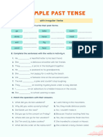 Irregular Verbs The Simple Past Tense English Grammar Worksheet in Colorful Illustrative Style