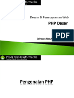 Desain Pemrograman Web PHP Dasar