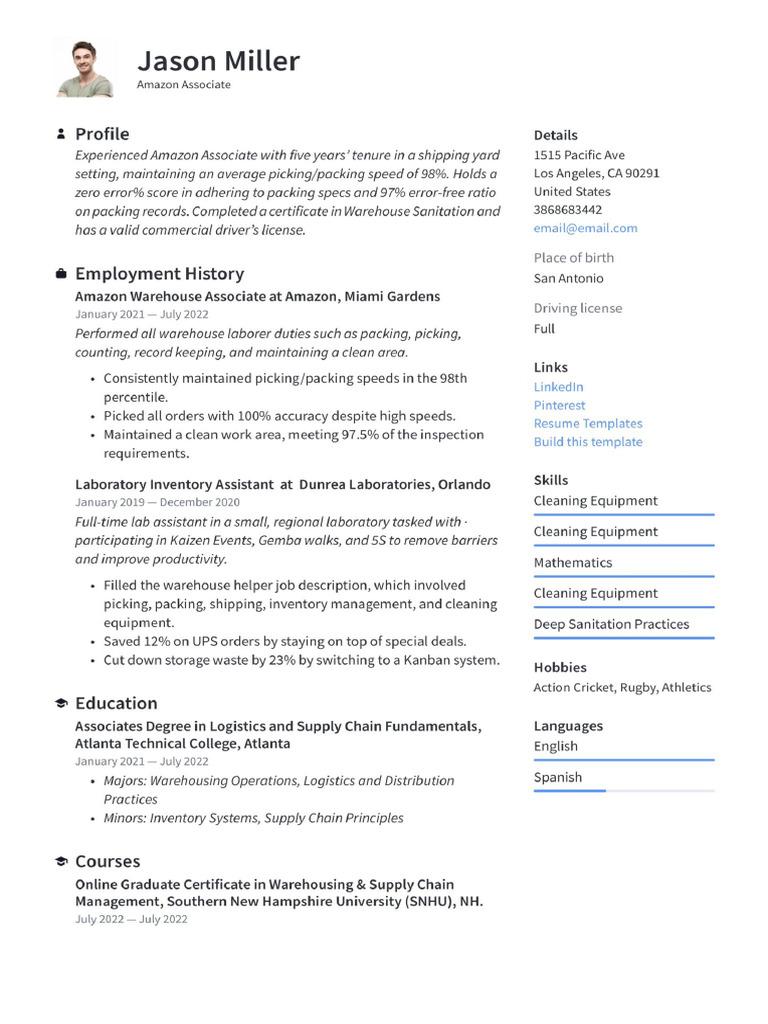 Resume Template Modern Amazon Associate Scaled | PDF