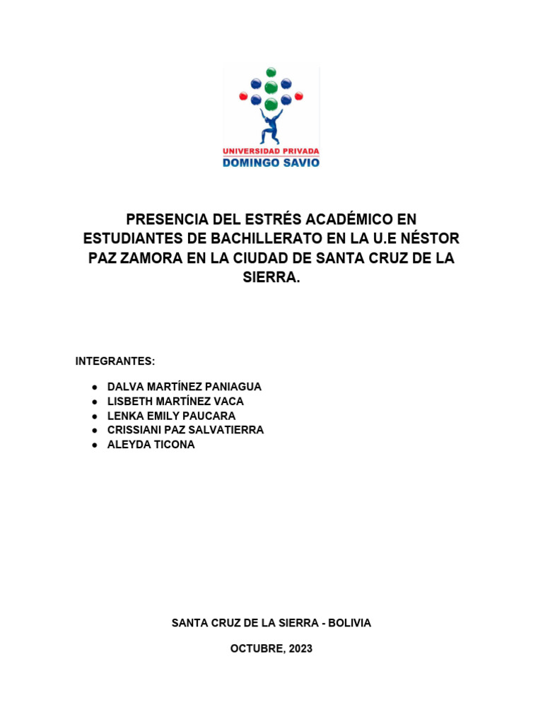 Estres Academico Pdf Estrés Biología Grupo De Enfoque