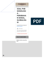 Soal PHB Sosiologi A-Perubaha N Sosial, Globalisa SI