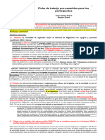 Ficha de Trabajo Pre-Asamblea para Los Participantes: 1) Reforzar