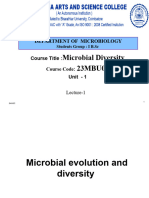 Lecture-1 Microbial Evolution and Diversity