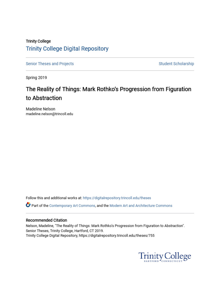 The Reality of Things - Mark Rothkos Progression From Figuration | PDF ...