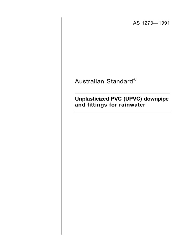 AS 1273-1991 (UPVC Downpipes and Fittings For Rainwater) | PDF | Home ...