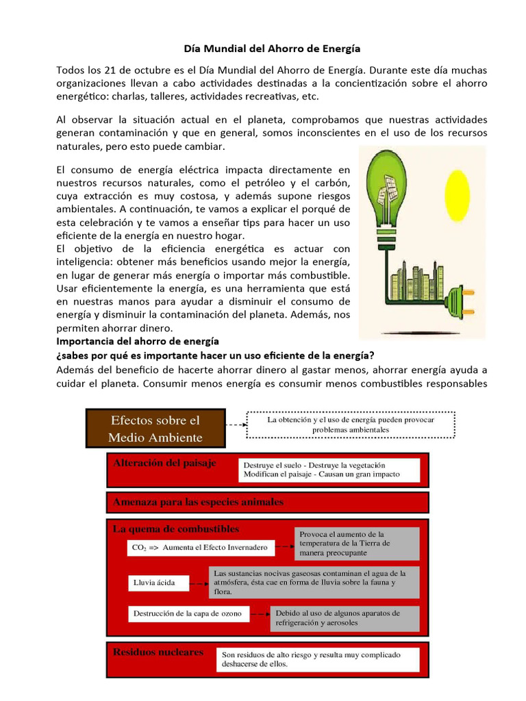 Historieta del Ahorro de Energía para Niños | PDF | Uso eficiente de ...