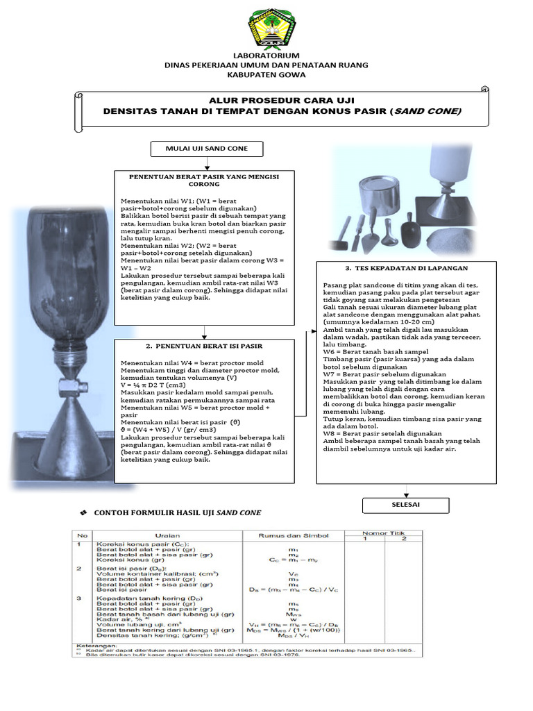 Uji Densitas Tanah dengan Sand Cone | PDF