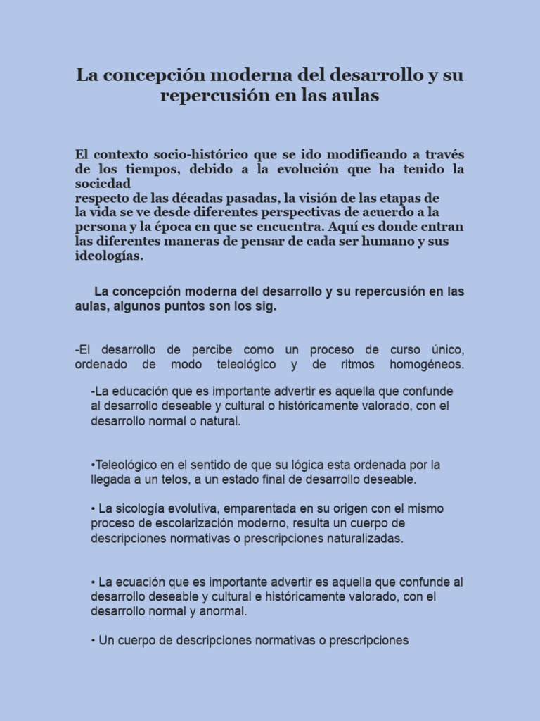 Repercusión de la Concepción Moderna en Aulas | PDF