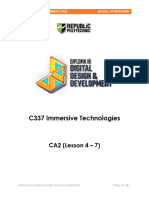 C337 Immersive Technologies: CA2 (Lesson 4 - 7)