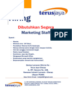Loker Terus Jaya Marketing Staff