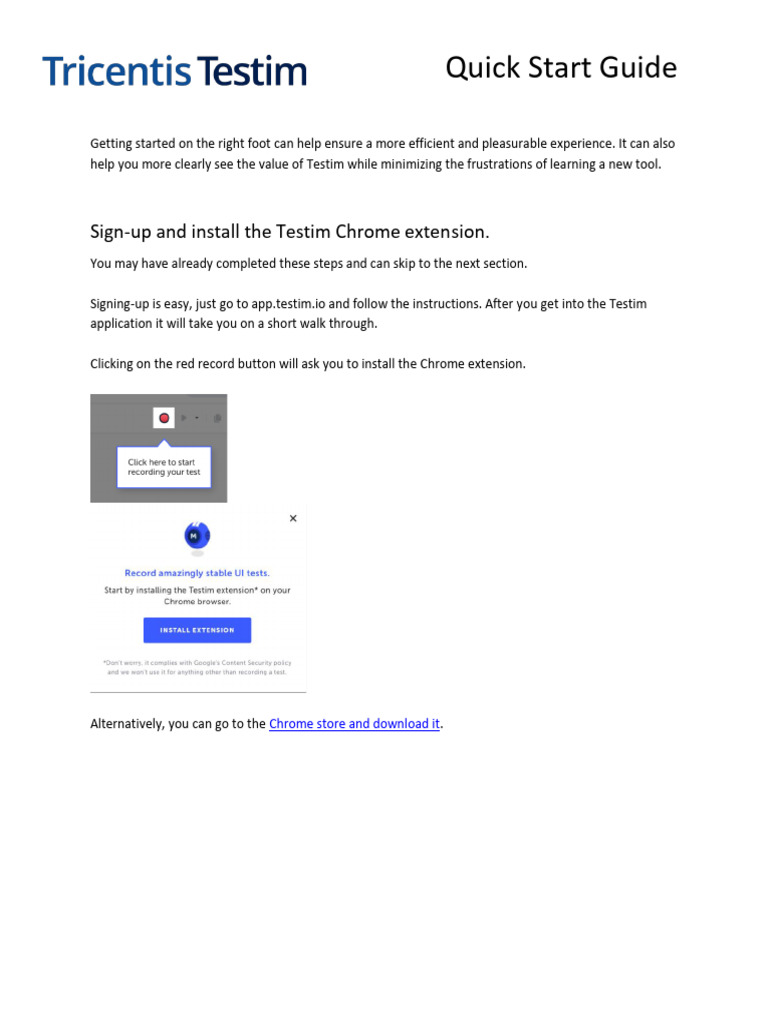 Testim Quick Start Guide | PDF | Computing | Information Technology