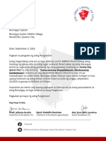 Barangay Gulod, Request Letter