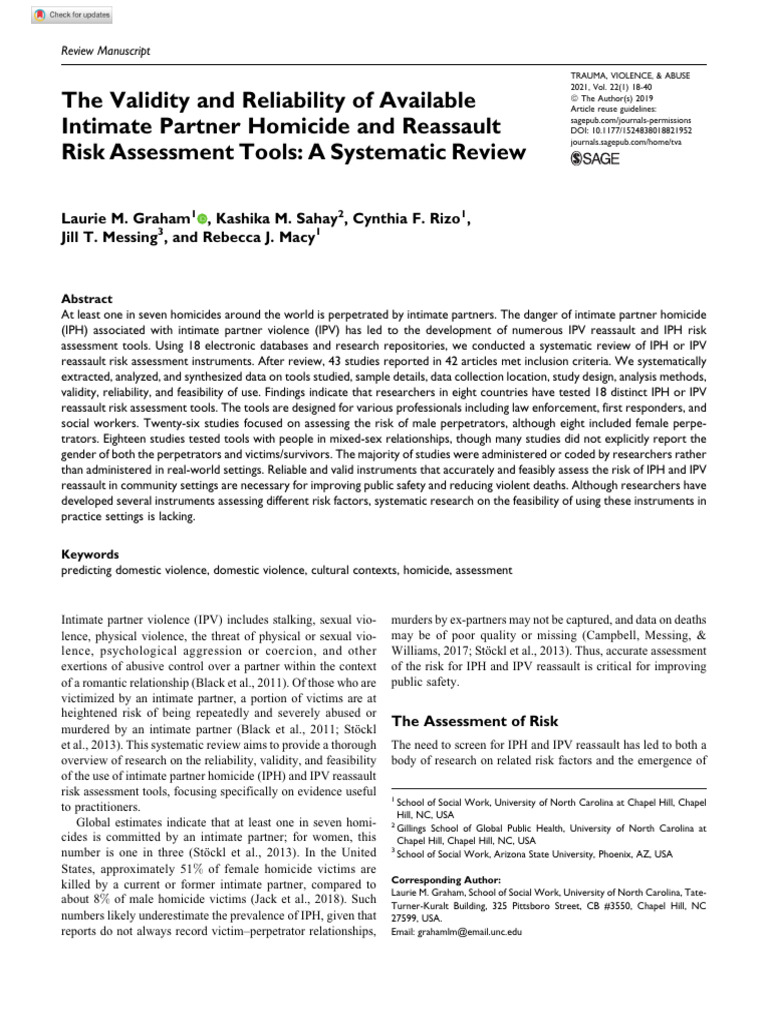 Graham Et Al 2019 The Validity and Reliability of Available Intimate ...
