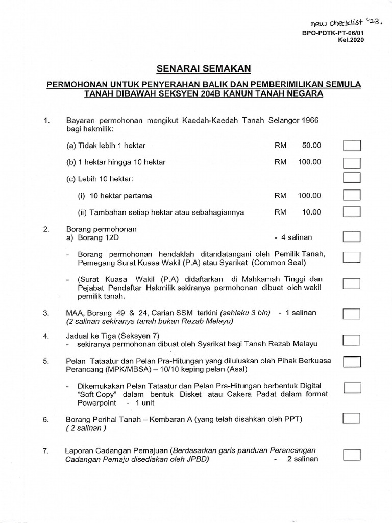 Checklist 204b Klang Januari 2023 Pdf