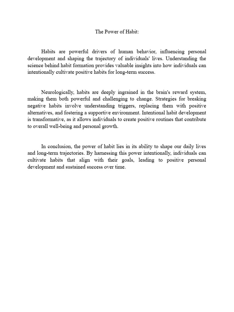 The power of habit pdf