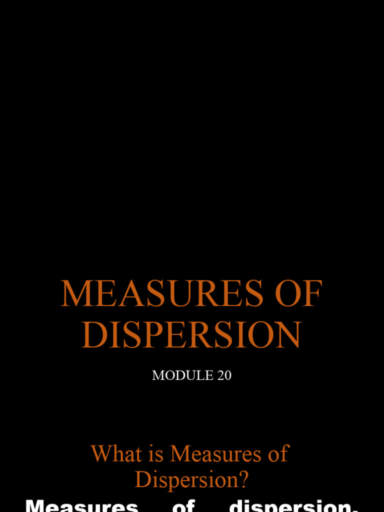 Measures of Dispersion PDF Standard Score Standard Deviation