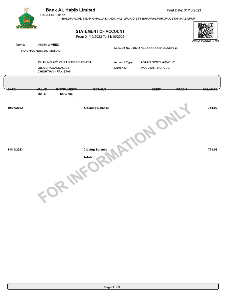 SI-28494979 BAH EStatement (31102023) - Unlocked | Download Free PDF ...