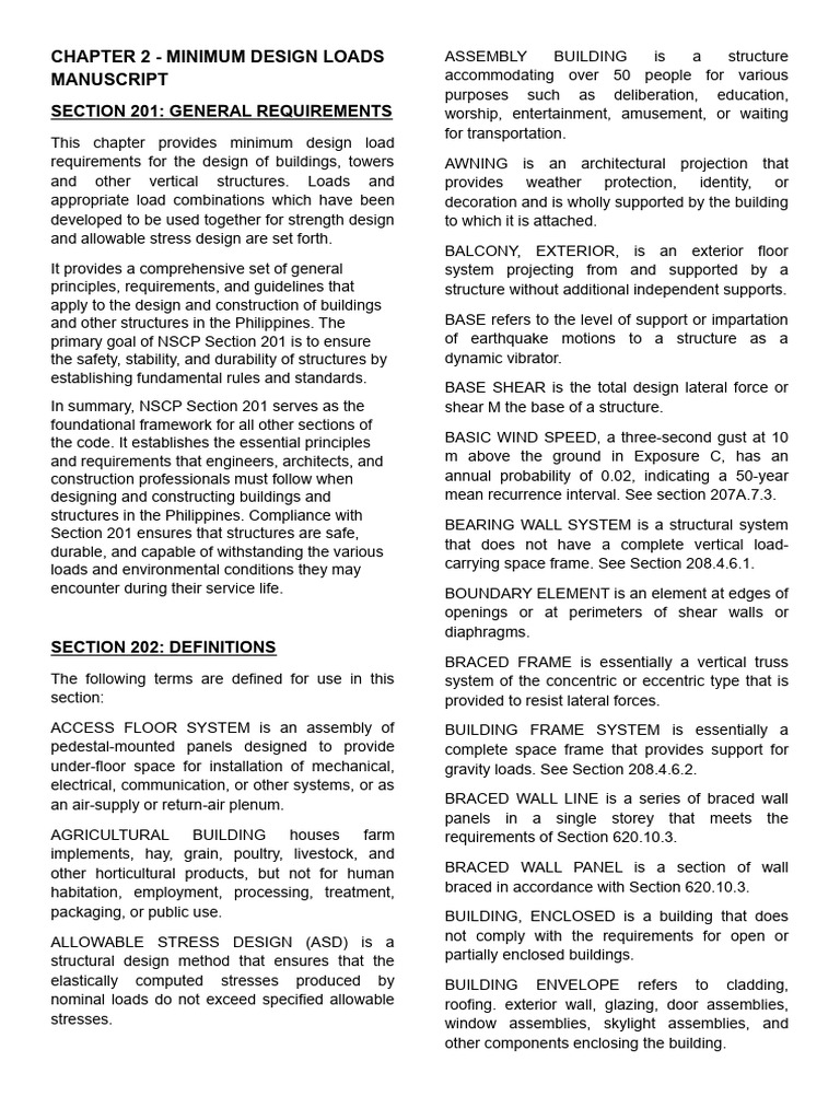 Minimum Design Loads Overview | PDF | Structural Load | Framing ...