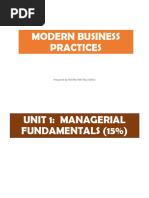 Unit 1 - Managerial Fundamentals