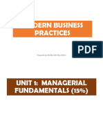 Unit 1 - Managerial Fundamentals