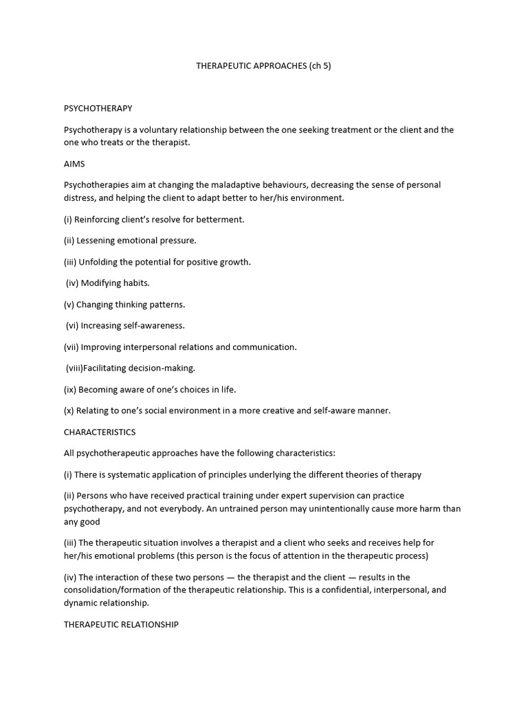 XII CH 5 Notes | PDF | Psychotherapy | Psychoanalysis