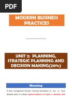 Unit 2 - Planning, Strategic Planning and Decsion Making