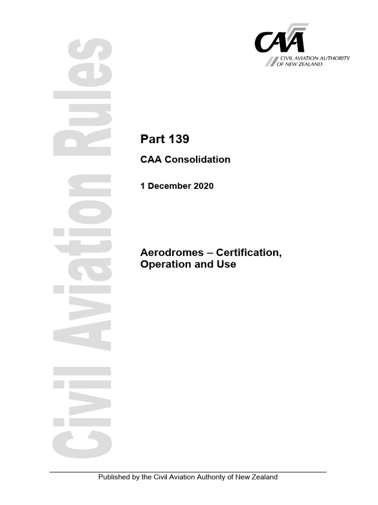 Part 139 Aerodrome Certification Rules | PDF | Aerodrome | Instrument ...