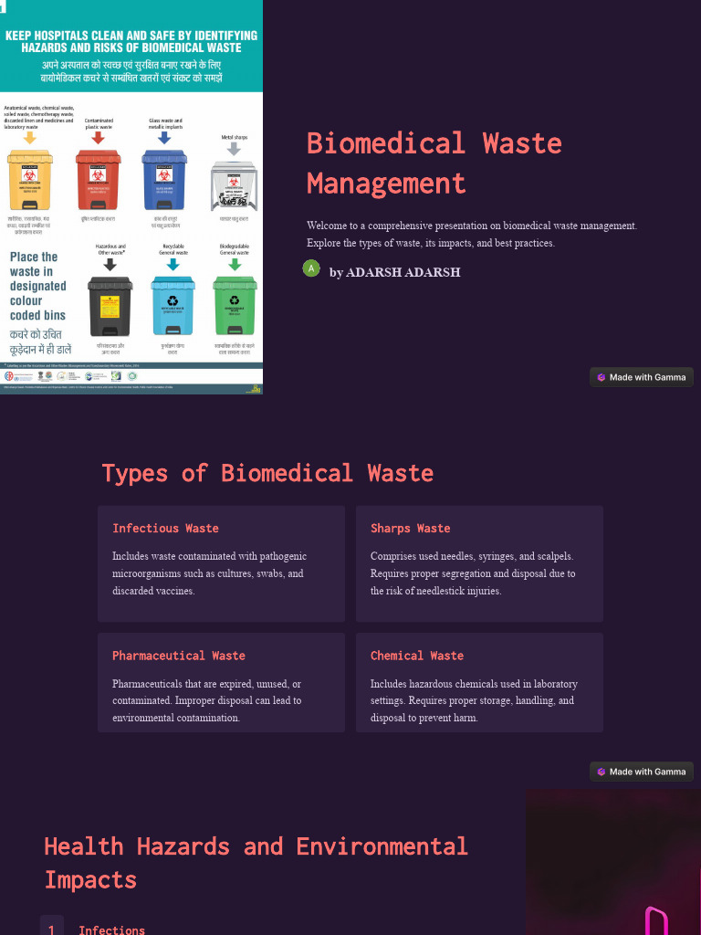 Biomedical Waste Management PDF Waste Waste Management