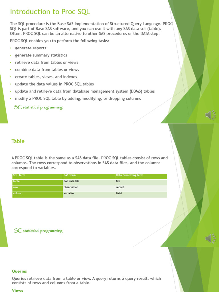 Proc SQL Intro | PDF