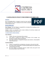 Cash Handling Policy For Express Kitchen LTD