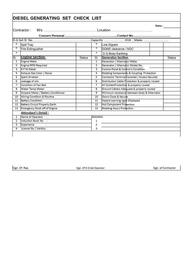 D.G.SET PDF Electric Generator Physical Sciences