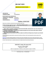 UID Admit Card - Admit Card PDF