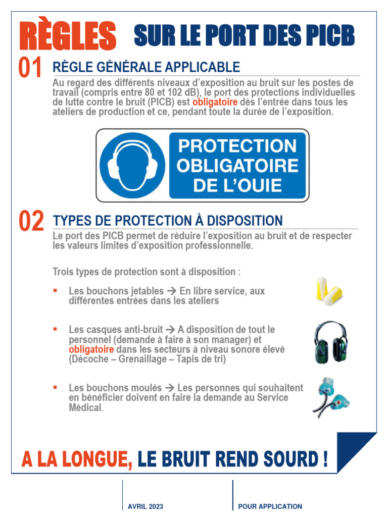 Règles sur le port des PICB en ateliers | PDF
