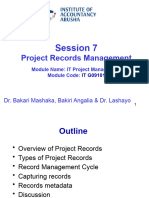 Session 7 - Project Records Management