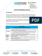 Autodesk AutoCAD 3D Modeling Training Syllabus