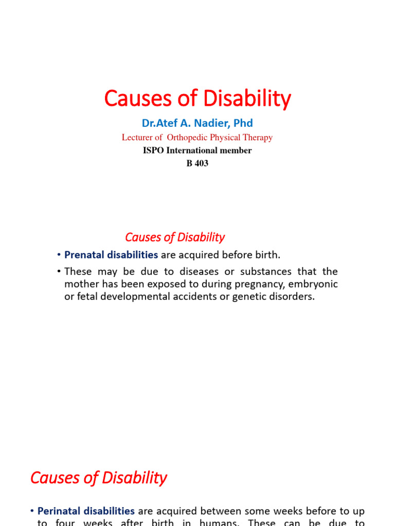 2Causes of Disability PDF Pregnancy Intellectual Disability