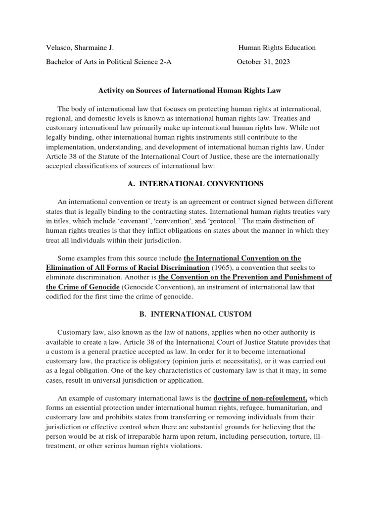 Sources of International Human Rights Law | PDF | Treaty ...