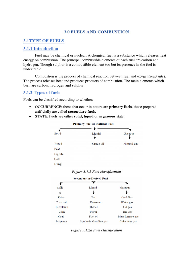 Fuels and Combustion PDF Combustion Fuels