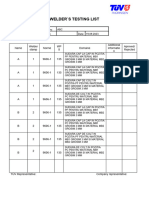 Welder Certification List