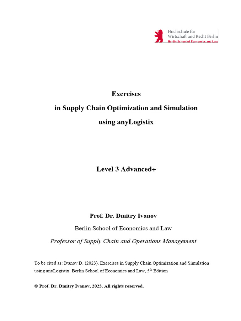 Supply Chain Exercises with anyLogistix | PDF | Simulation | Inventory