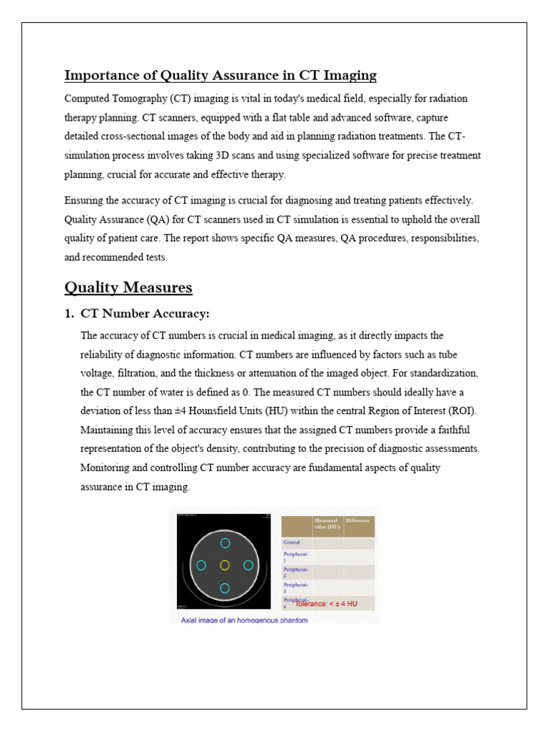 CT Quality Assurance PDF Ct Scan Medical Imaging