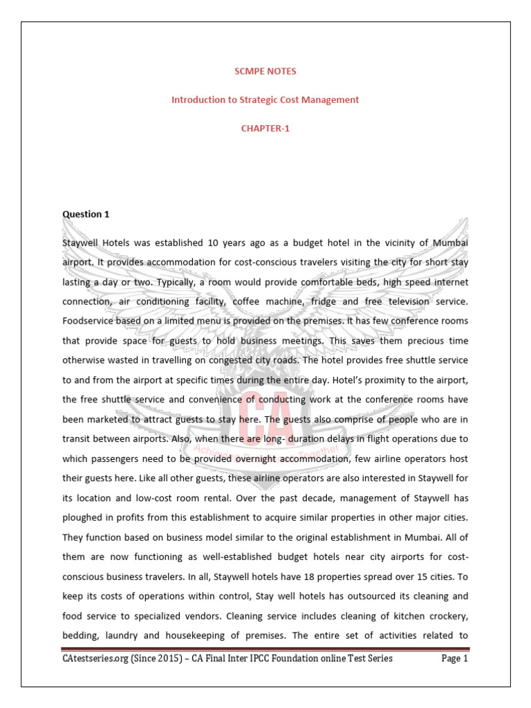 Staywell Hotels: Value Chain Analysis | PDF | Value Chain | Logistics